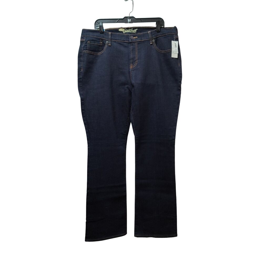 Old Navy The Sweetheart Bootcut Jeans 16 Long Dark Wash Blue Stretch Denim NWT